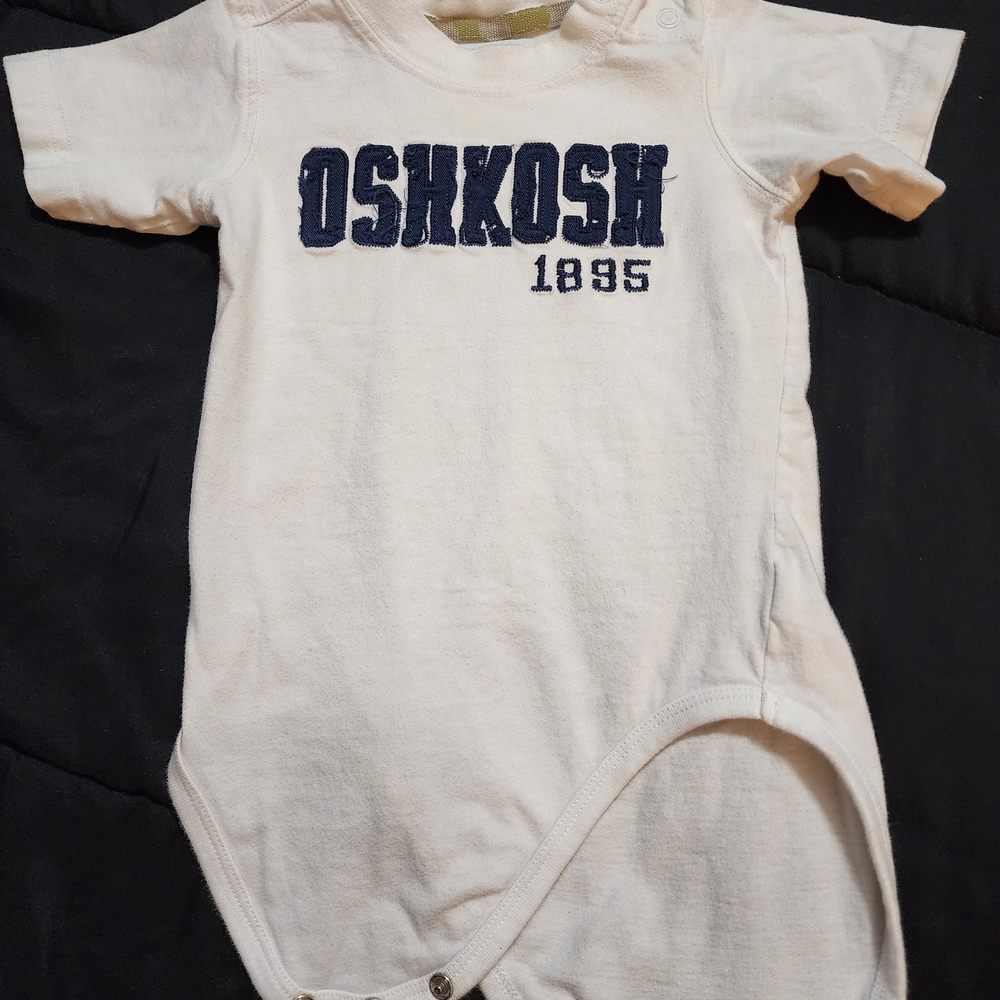 OshKosh B'gosh White and Navy Baby Bodysuit